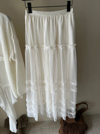 Kelly Designs Romantic Layered Tulle Maxi Skirt – White (Instock)