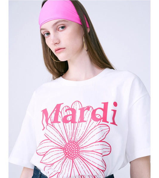 Mardi Mercredi TSHIRT FLOWERMARDI_WHITE VIOLET (Preorder)