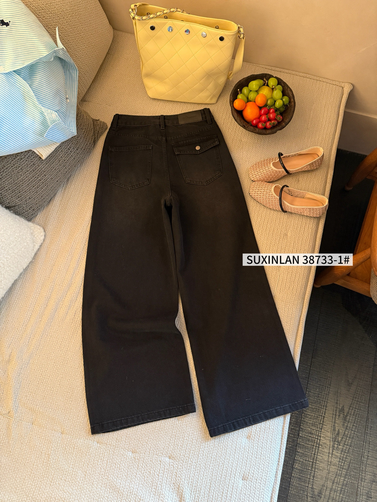 Kelly Designs Shiny Four Season Black Jeans(Instock)