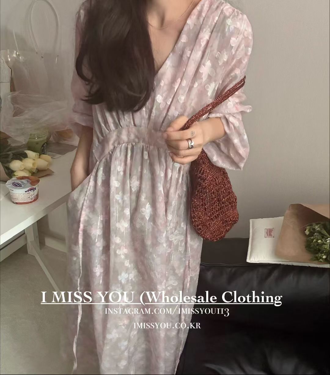 Korean APM Collection I Miss You Pink Dress (Instock)