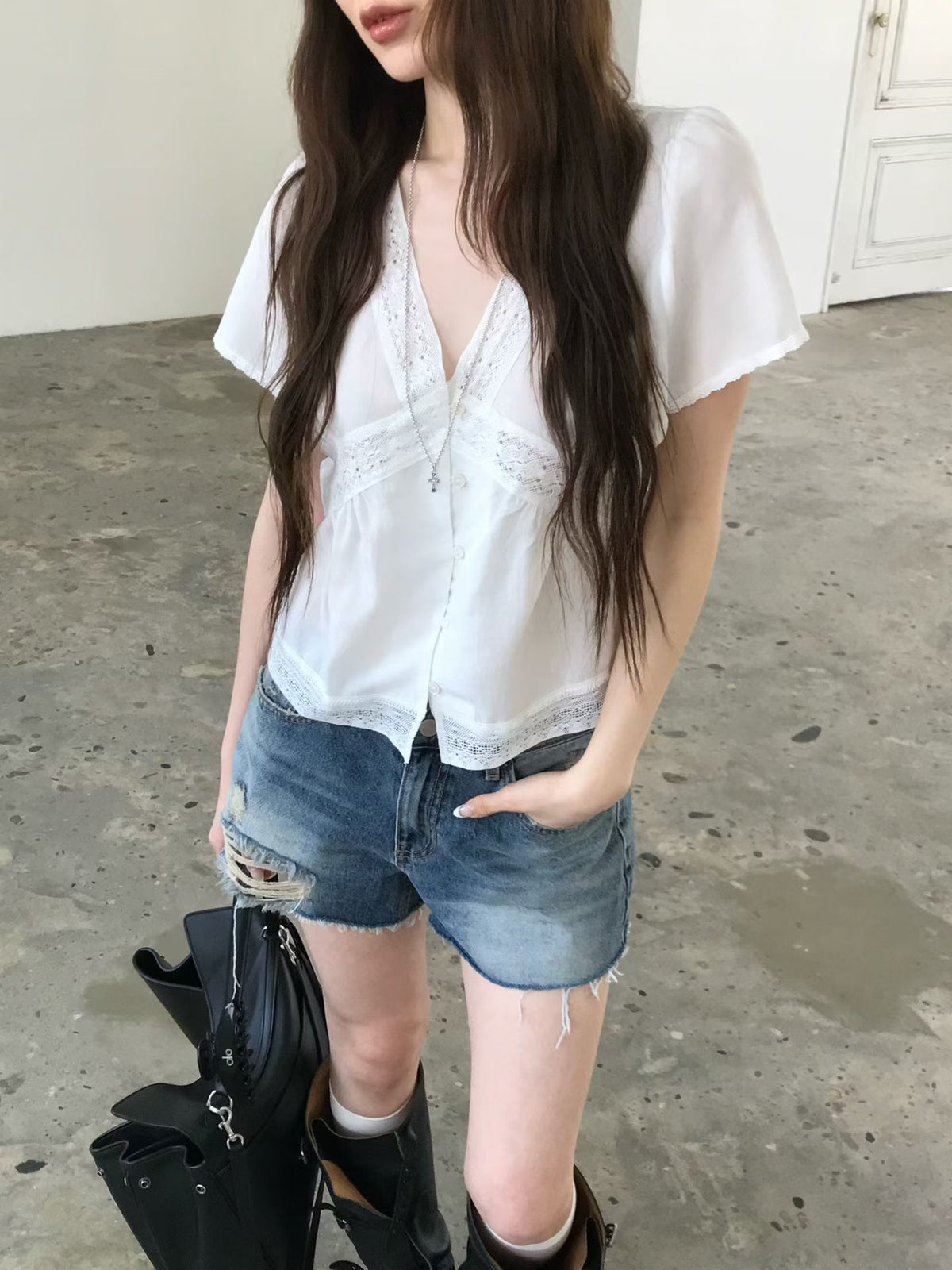 Korean APM Collection Lace Top -2 Colors (Instock)