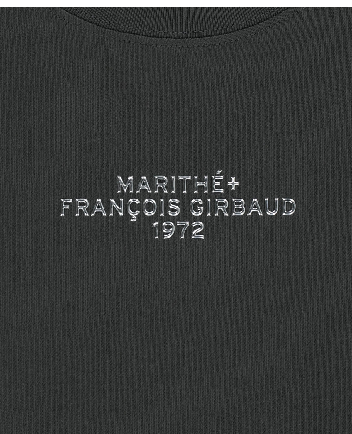 Marithe W SILVER LETTERING CROP TEE charcoal (Instock)