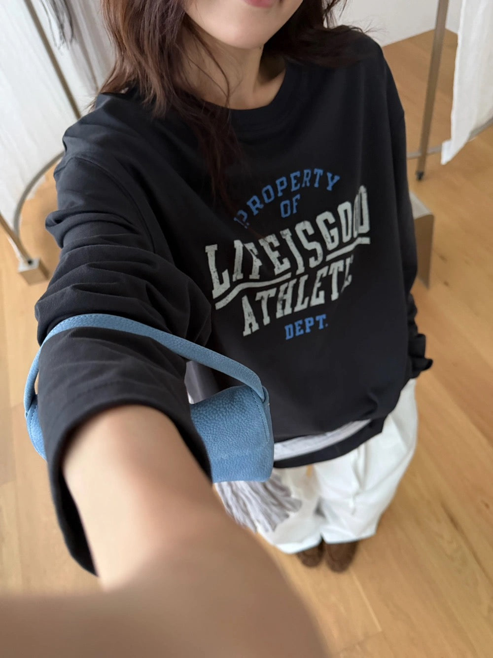 Kelly Designs Oversized Varsity Graphic Long Sleeve Tee (Instock)