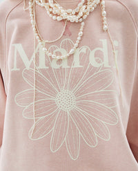 Mardi Mercredi SWEATSHIRT RAGLAN FLOWERMARDI_Pink Ivory (Instock)