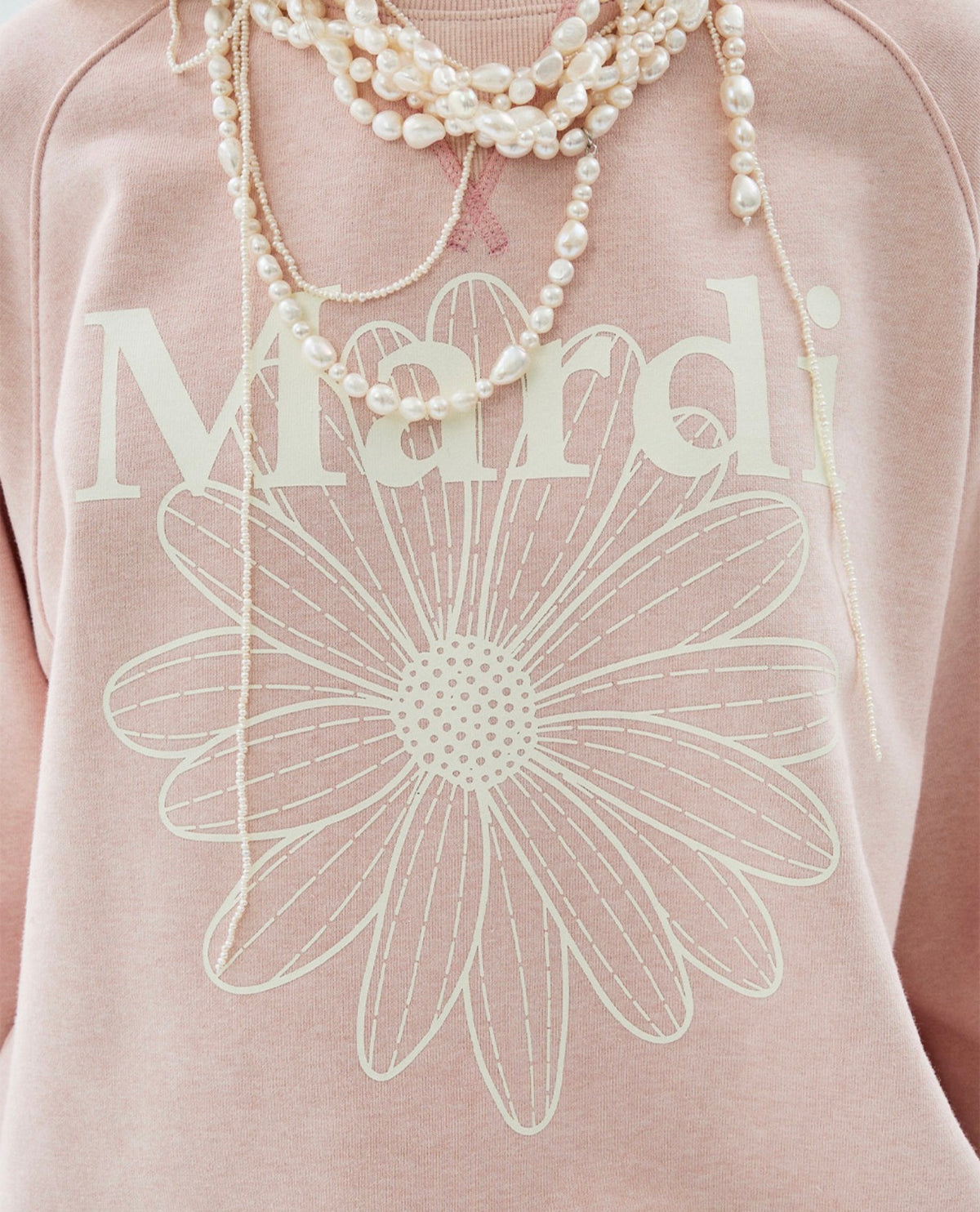 Mardi Mercredi SWEATSHIRT RAGLAN FLOWERMARDI_Pink Ivory (Instock)
