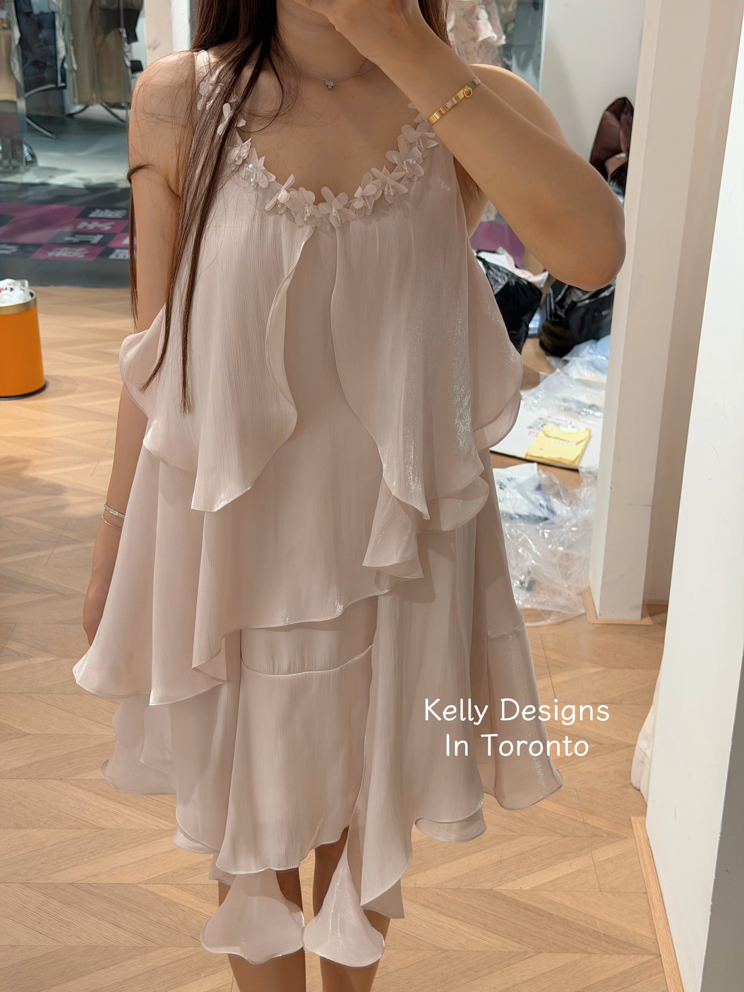 Kelly Designs U Neck Mid Pink Dress (Instock)