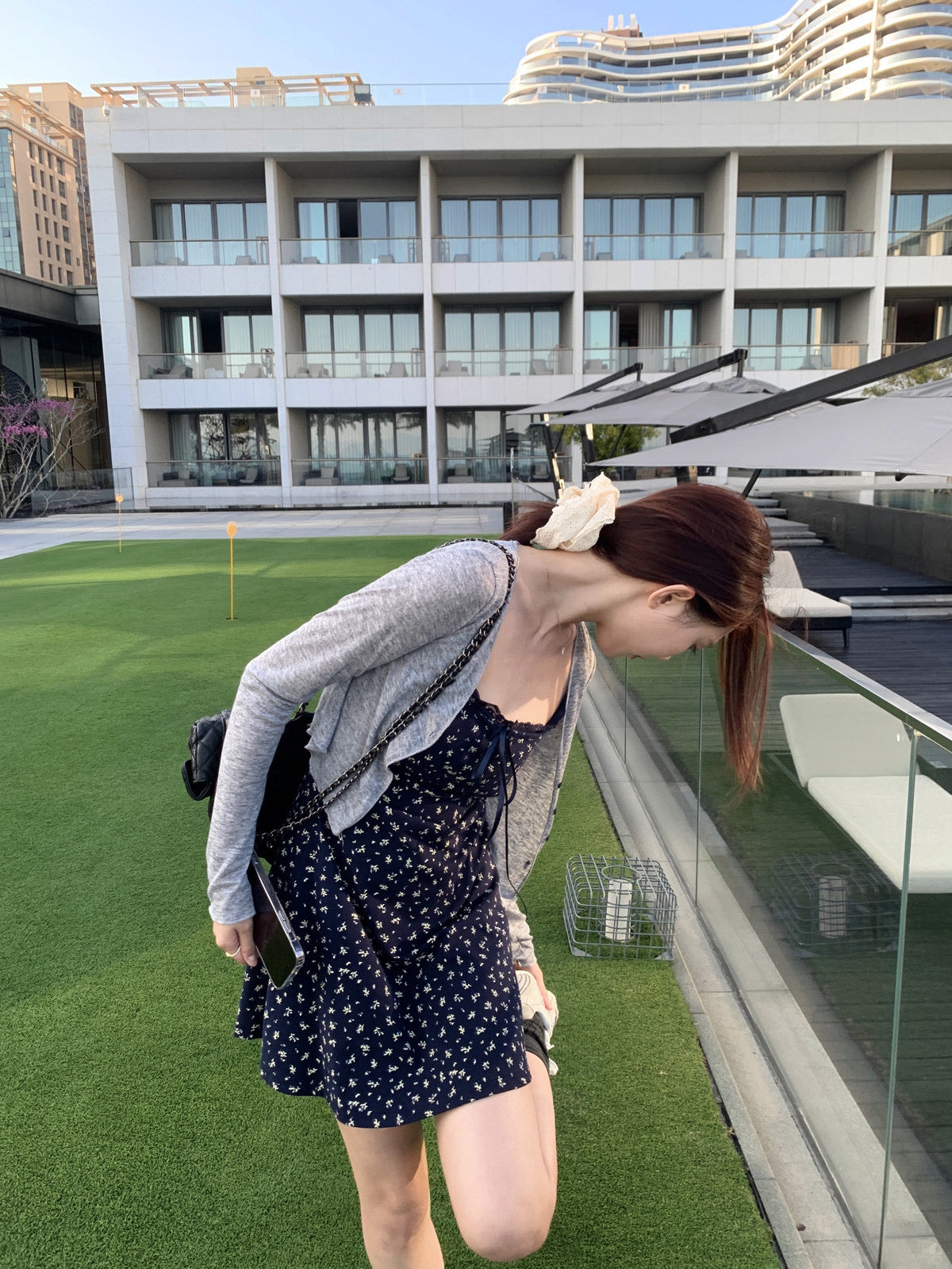 Kelly Designs Grey Cardigan & Dress Set (Instock)