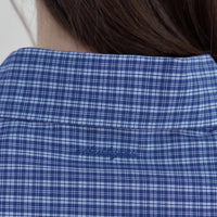 Korean Collection Mellow Check Shirt – Dusty Blue (Instock)