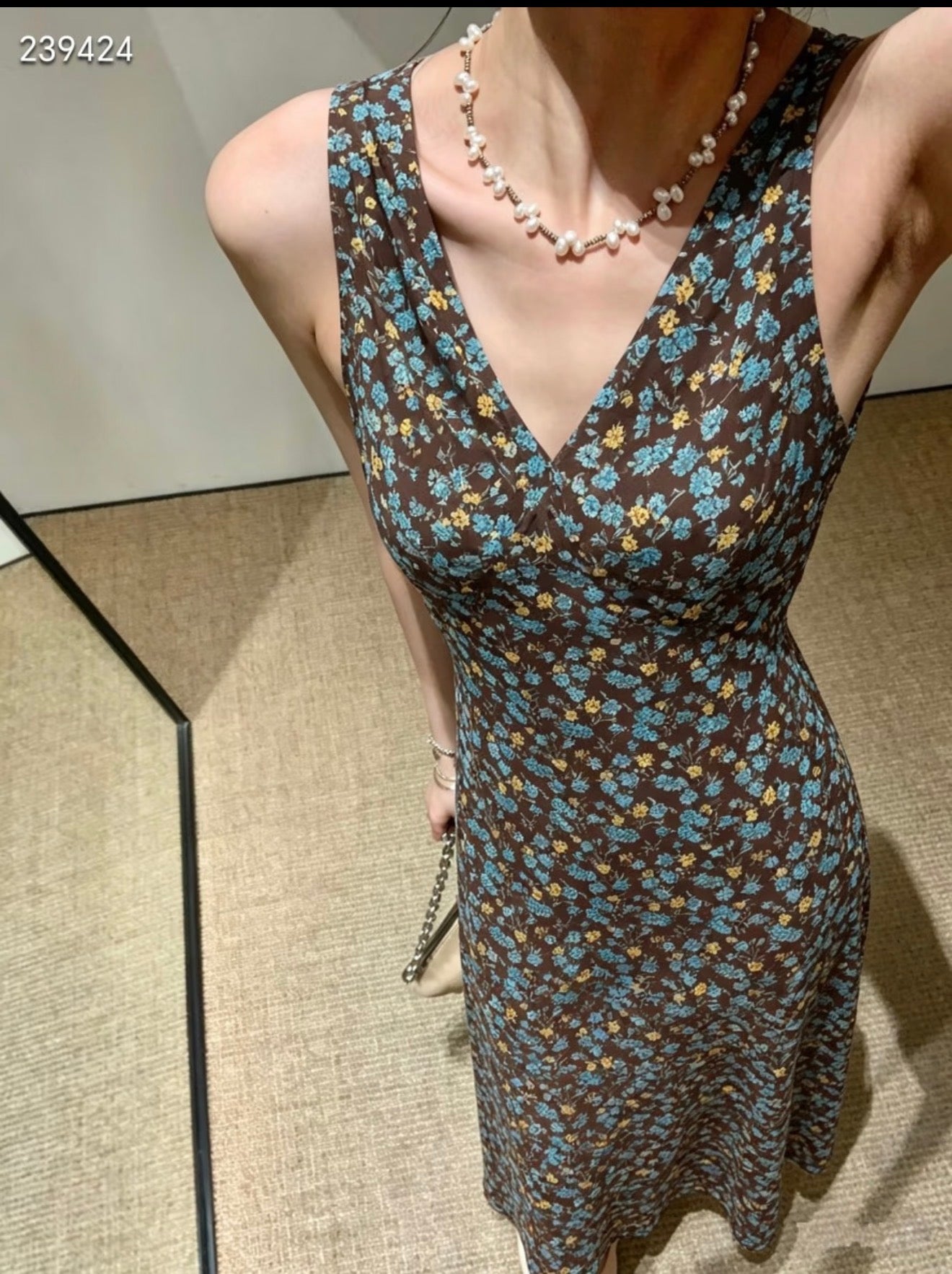 Kelly Designs Silk Floral Maxi Dress – Sleeveless V-Neck Bias Cut Dress (Instock)