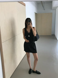 Korean APM Collection Lace Top and Skirt-Black (Instock)