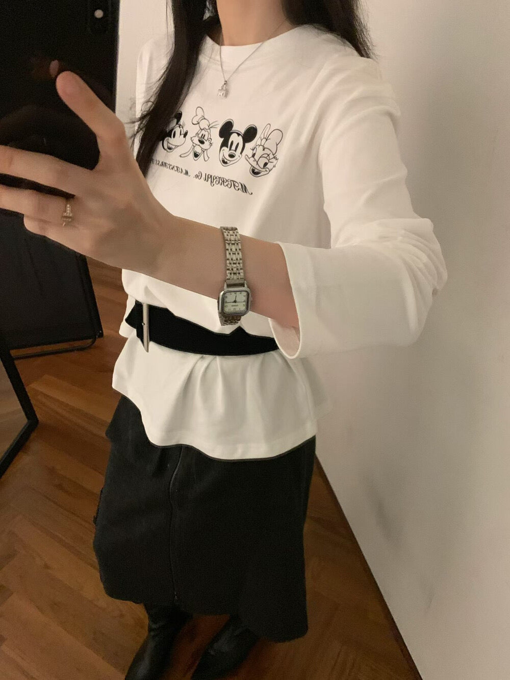 Kelly Designs Brushed Cotton Long-Sleeve Tee – Mickey Mouse Print (Instock)