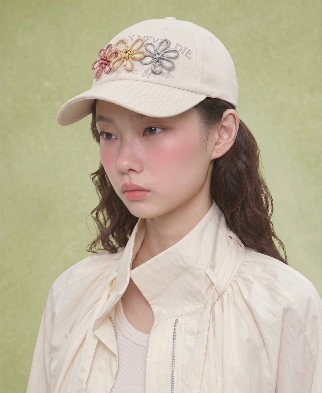 Korean Collection Ongo One, two, three, flower knot Cap_Cream Ivory  (Preorder)