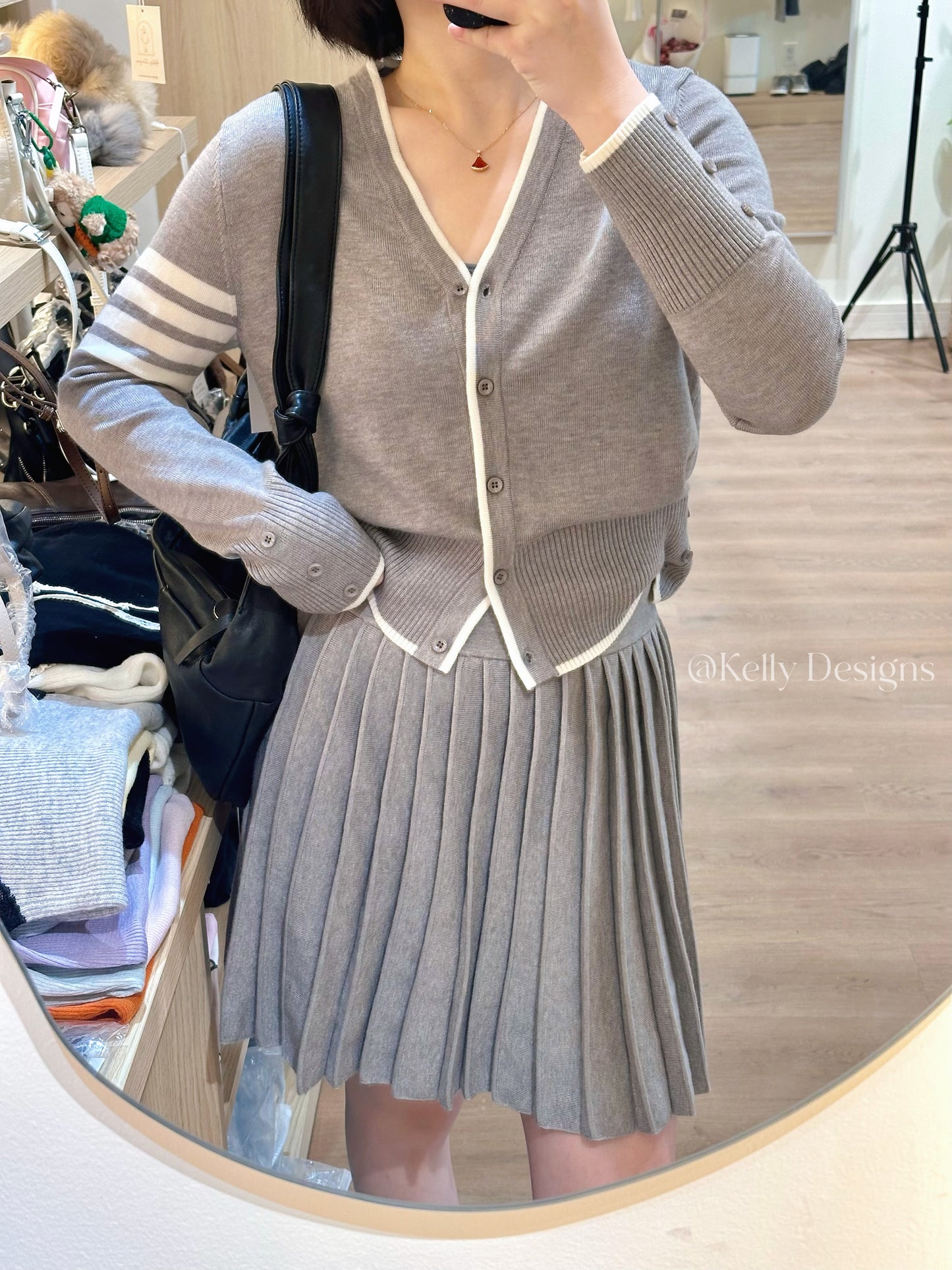 Kelly Designs Knit Cardigan & Skirt Set-3 Colors (Instock)