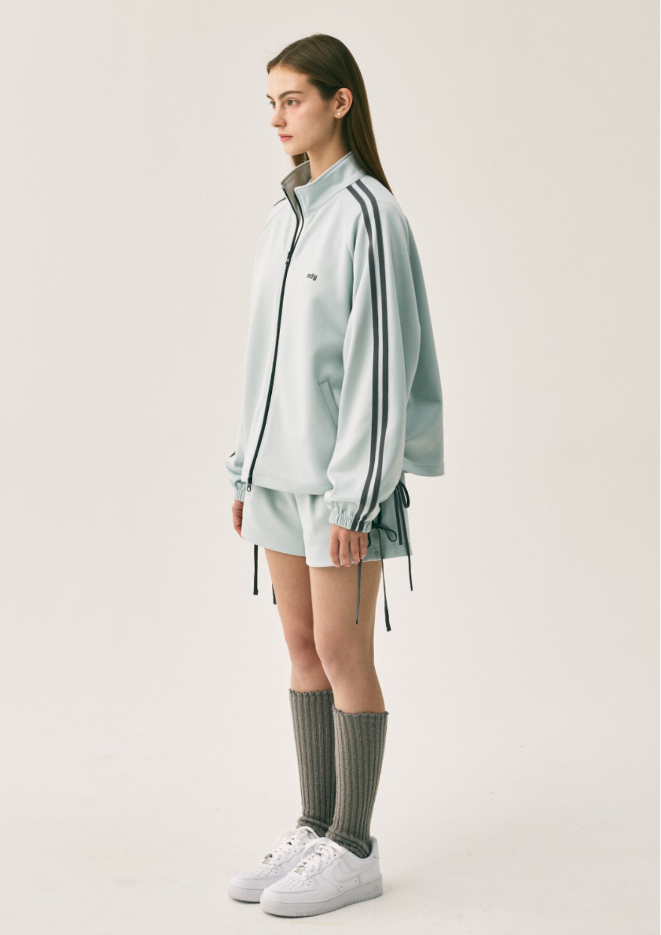 Korean Nerdy Collection 2pcs RIBBON TRACK SHORTS MINT SET (Instock)