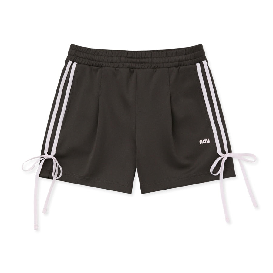 Korean Collection Nerdy 2pcs RIBBON TRACK SHORTS Brown SET (Instock)
