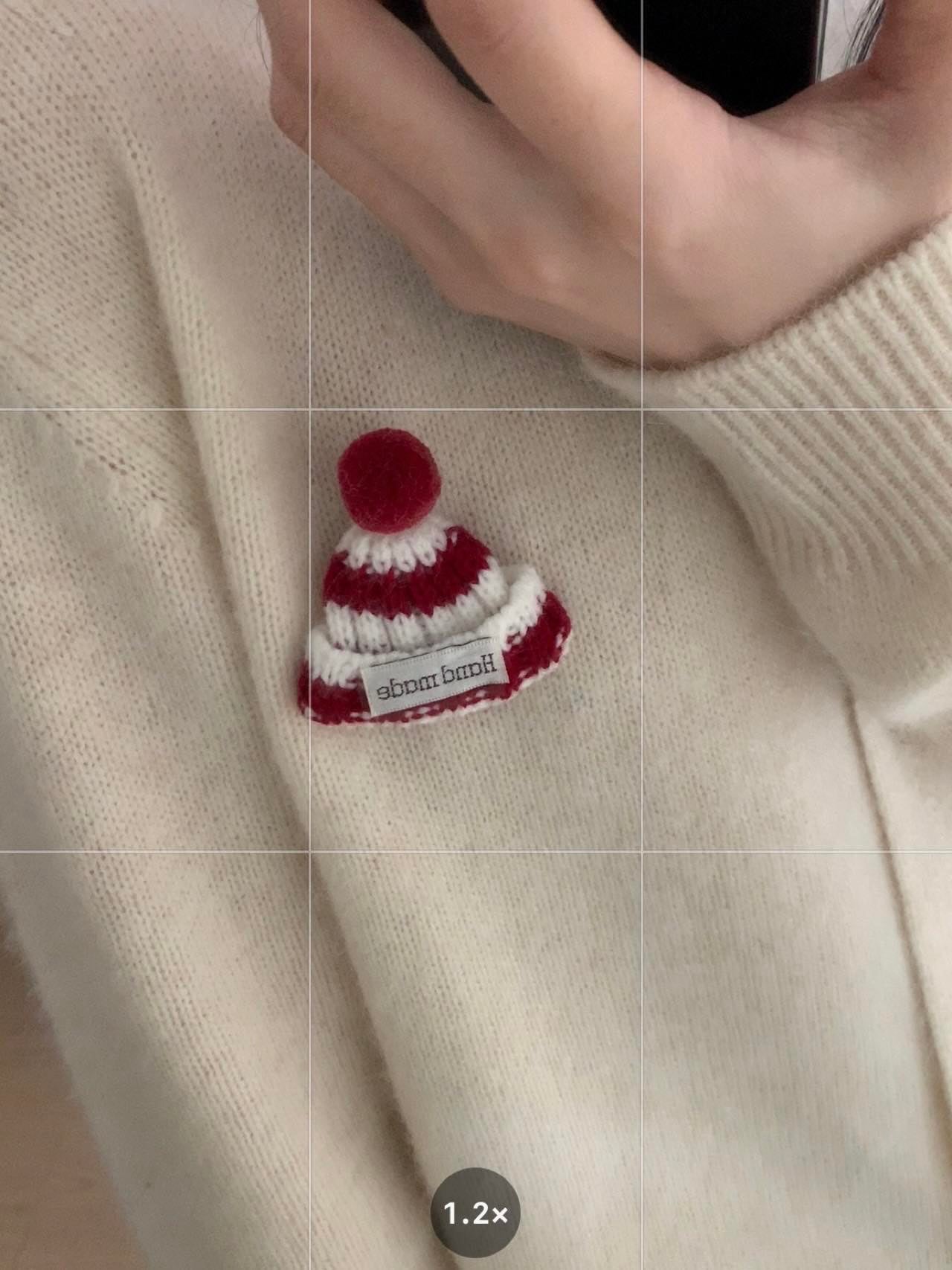 Kelly Designs Holiday Snow Hat Wool Cardigan – Limited Christmas Edition (Instock)