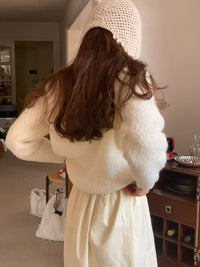 Korean APM Collection Ounce Two Colors Wool Zip Up Cardigan (Instock)
