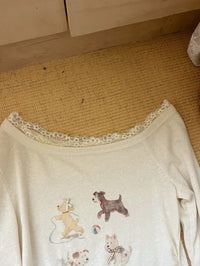Kelly Designs Lace Layer Puppies Off Shoulder Top (Instock)