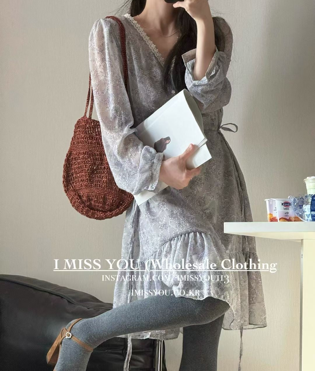 Korean APM Collection I Miss You Purple Dress (Instock)