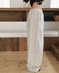 Korean Soft Linen Polka Dot Wide-Leg Pants (Instock)