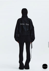 MATIN KIM MATIN COATING CROP BLOUSON IN BLACK (Instock)