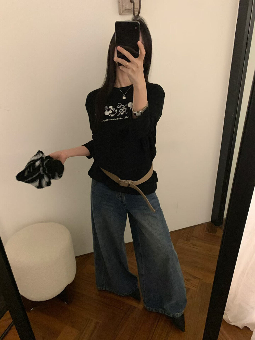 Kelly Designs Brushed Cotton Long-Sleeve Tee – Mickey Mouse Print (Instock)