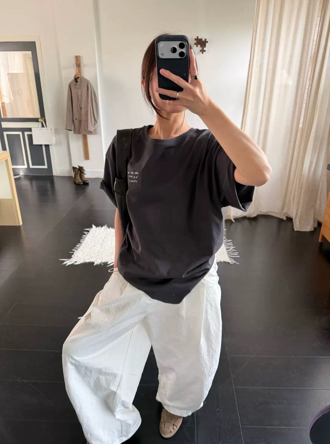 Kelly Designs Cartoons Oversize Charcoal TShirt (Instock)