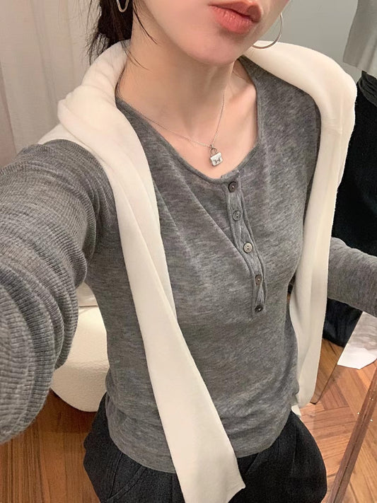 Kelly Designs Round Neck Wool Slim Top (Instock)