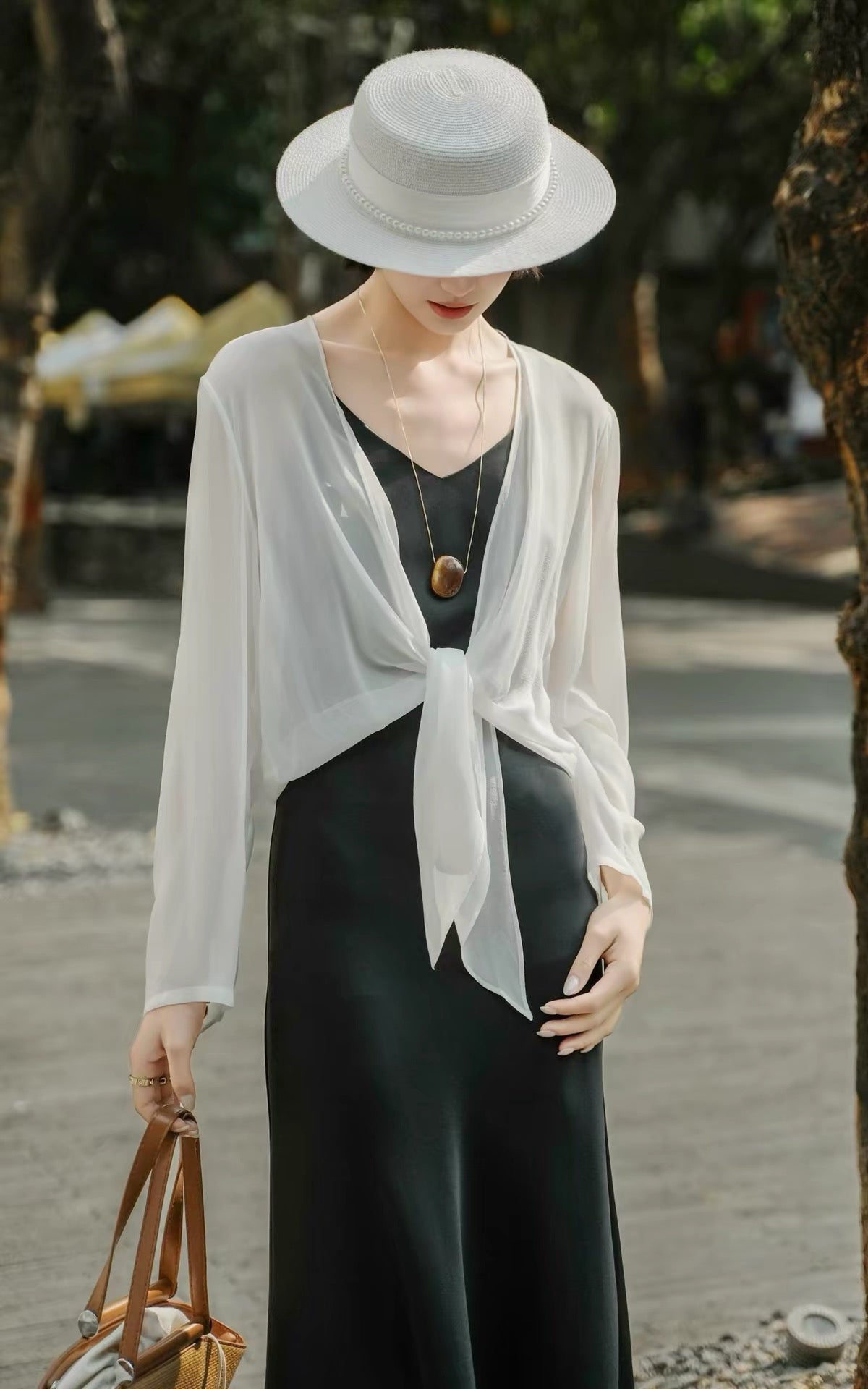 Kelly Designs Mulberry Silk Sheer Tie-Front Cardigan – Lightweight Sun Protection Cover-Up (Instock)