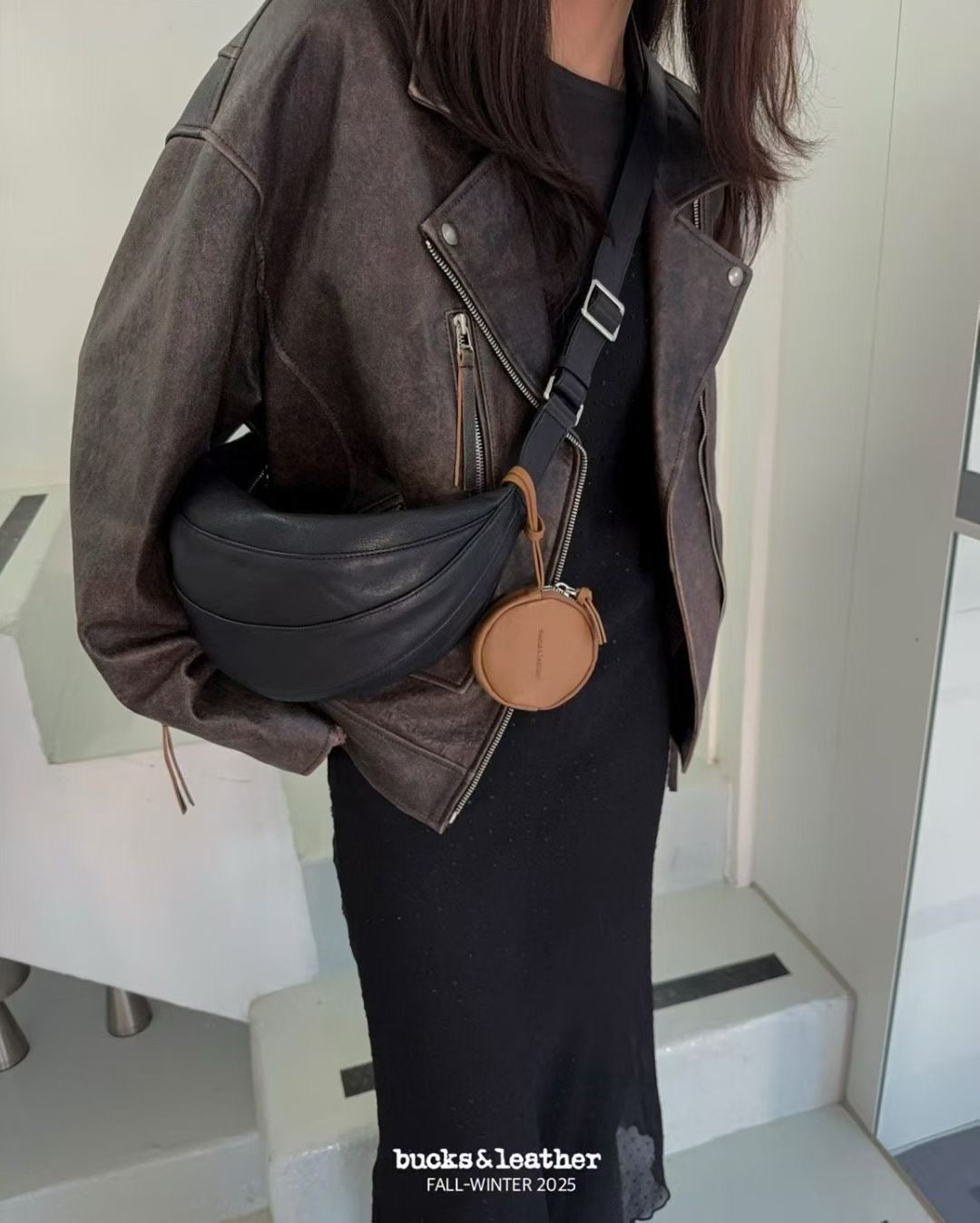 Korean APM Collection BUCKS&LEATHER Leather Bag (Instock)