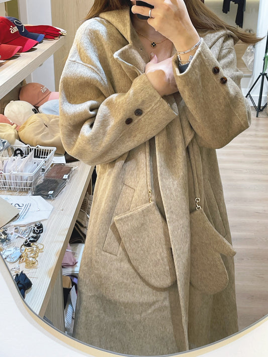 Kelly Designs Wool Oatmea Coat With Gloves (Instock)