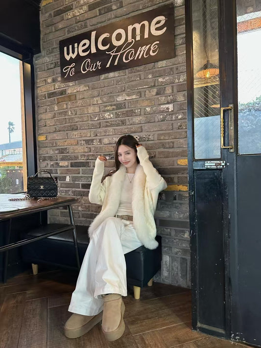 Kelly Designs 2 colors Fox Fur Cardigan (Instock)