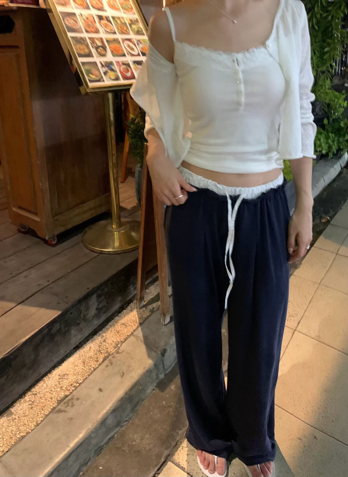 Korean APM Collection Vegetable Navy Pants (Instock)