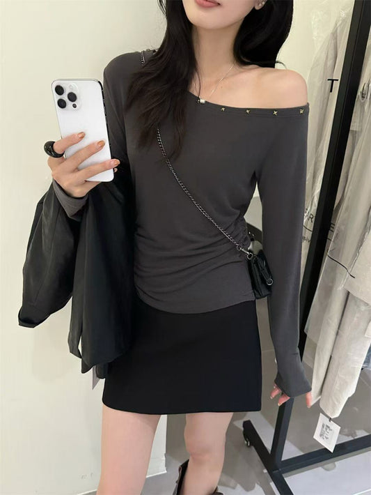 Kelly Designs Off Shoulder Grey Top (Instock)