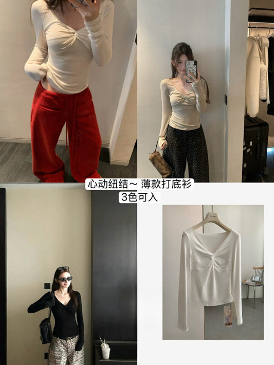 Kelly Designs Twist-Front V-Neck Slim Fit Base Top – Soft & Flattering (Instock)