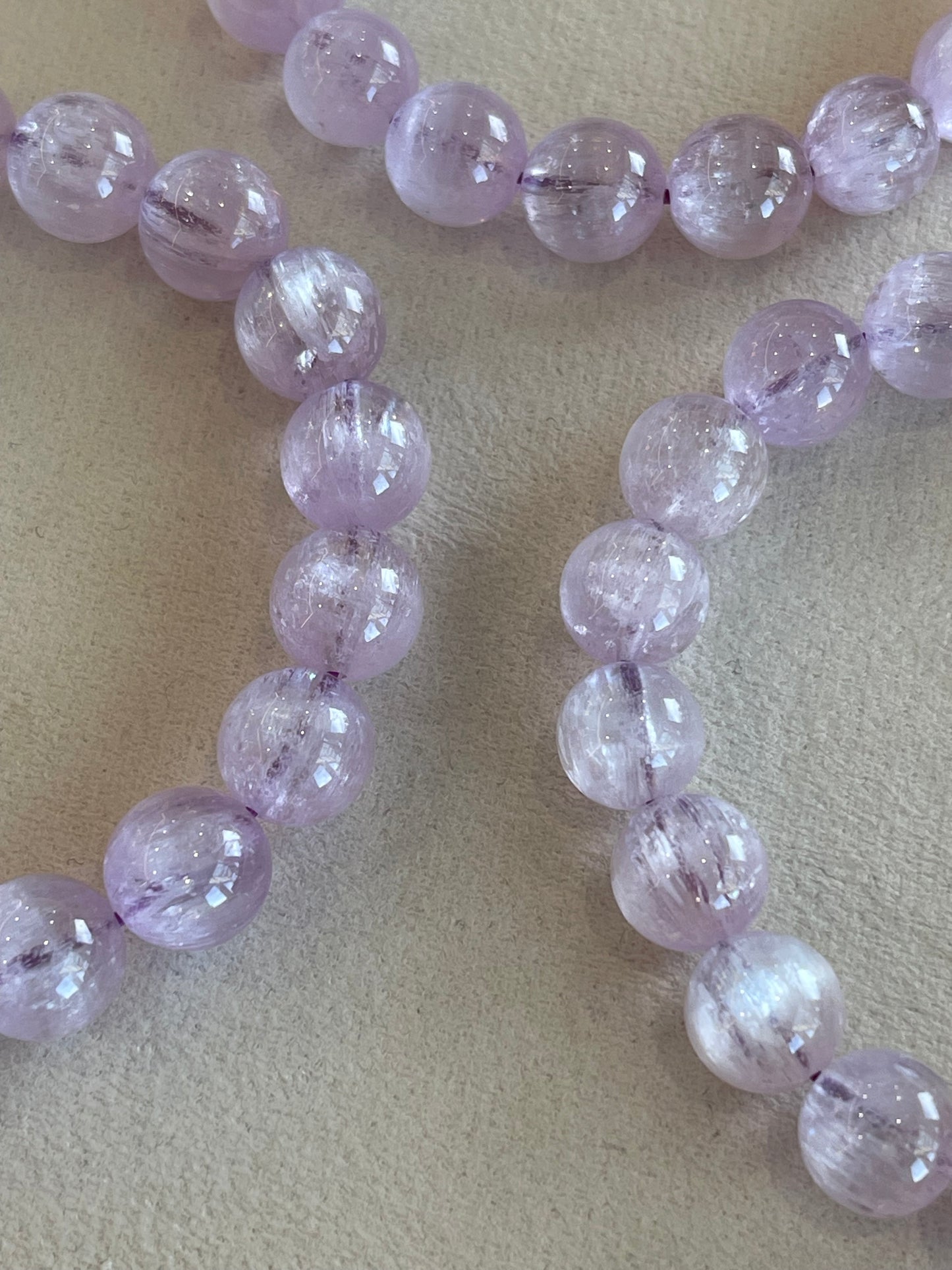 Kelly Designs Brushed Purple Kunzite Natural Crystal Bracelet (Instock)