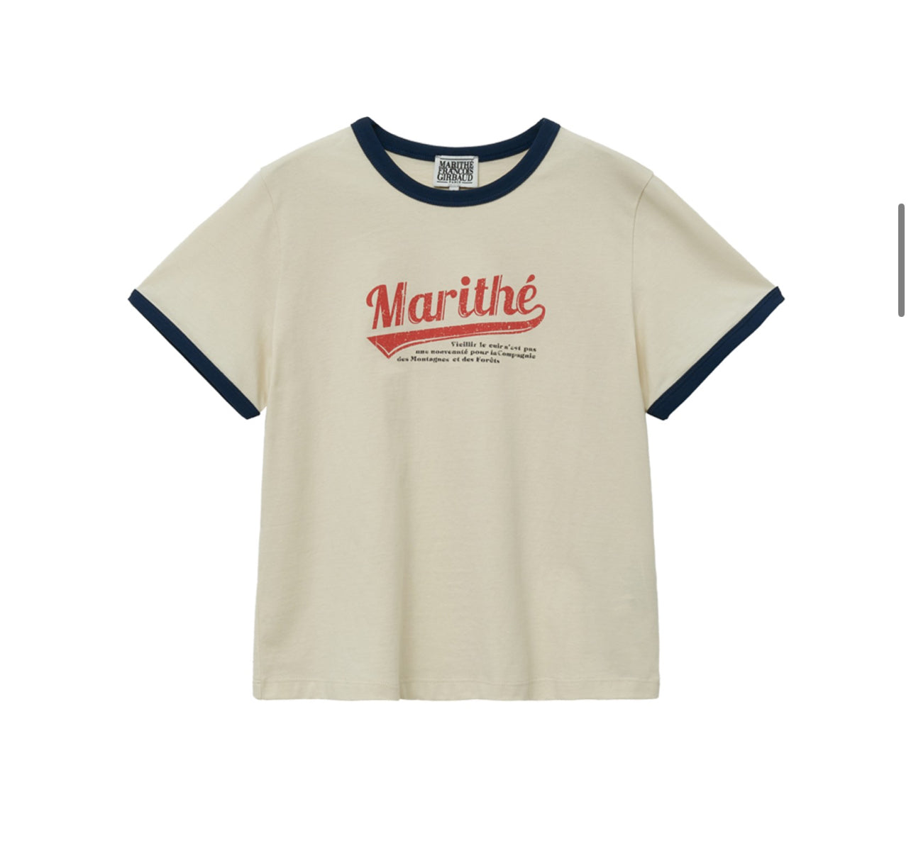 Marithe _W Vintage Baseball Ringer Tee Ivory (Preorder)