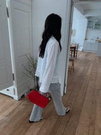Korean APM Collection Ruffle Hem Sheer Shirt (Instock)