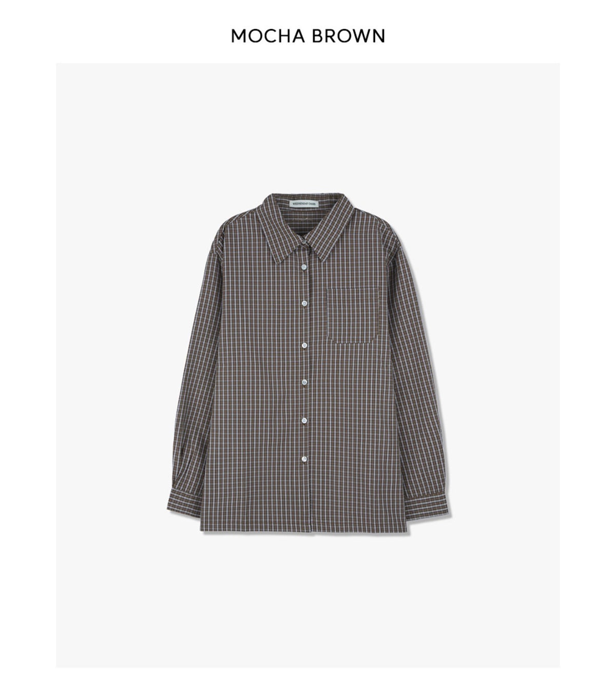 Korean Collection Mellow Check Shirt – Mocha Brown (Instock)