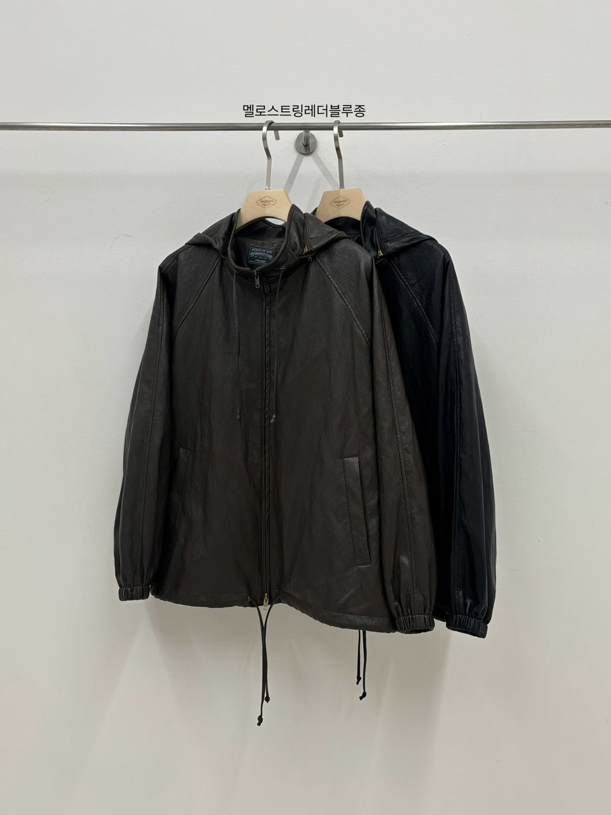 Korean Vintage Hooded Faux Leather Jacket (Instock)