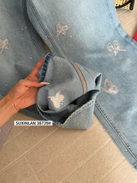 Kelly Designs Four Season Embroidery Butterflies Jeans(Instock)