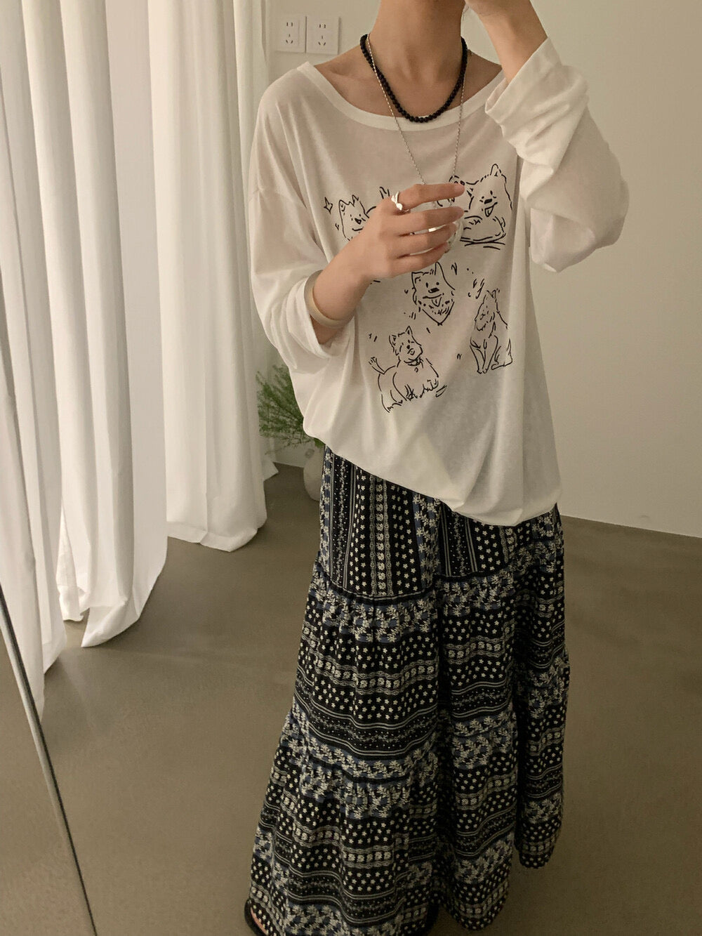 Kelly Designs Casual Graphic Sun Shirt – Puppies Long Sleeve (Instock)