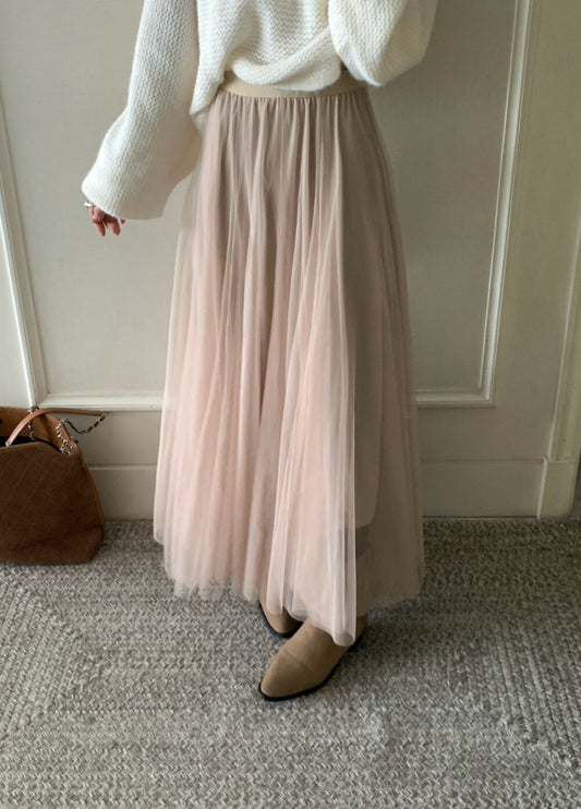Kelly Designs Off-Shoulder Knit Sweater with Back Ribbon Tie & Khaki Skirt (Instock)