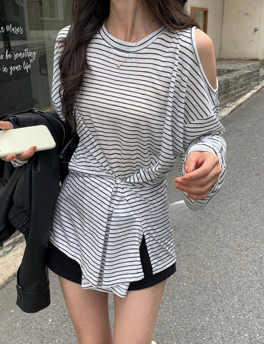 Kelly Designs Two Colors Stripe 2-ways Top (Instock)