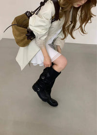 Kelly Designs Vintage Buckle Strap Mid-Calf Boots (Instock)