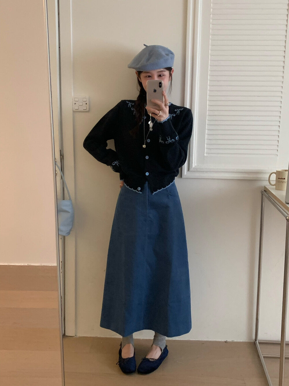 Kelly Designs Ribbons Navy Wool Cardigan (Instock)