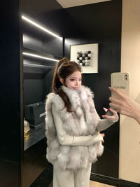 Kelly Designs Fox Fur Belly Fur Vest – Luxe Longline Fur Gilet (Instock)