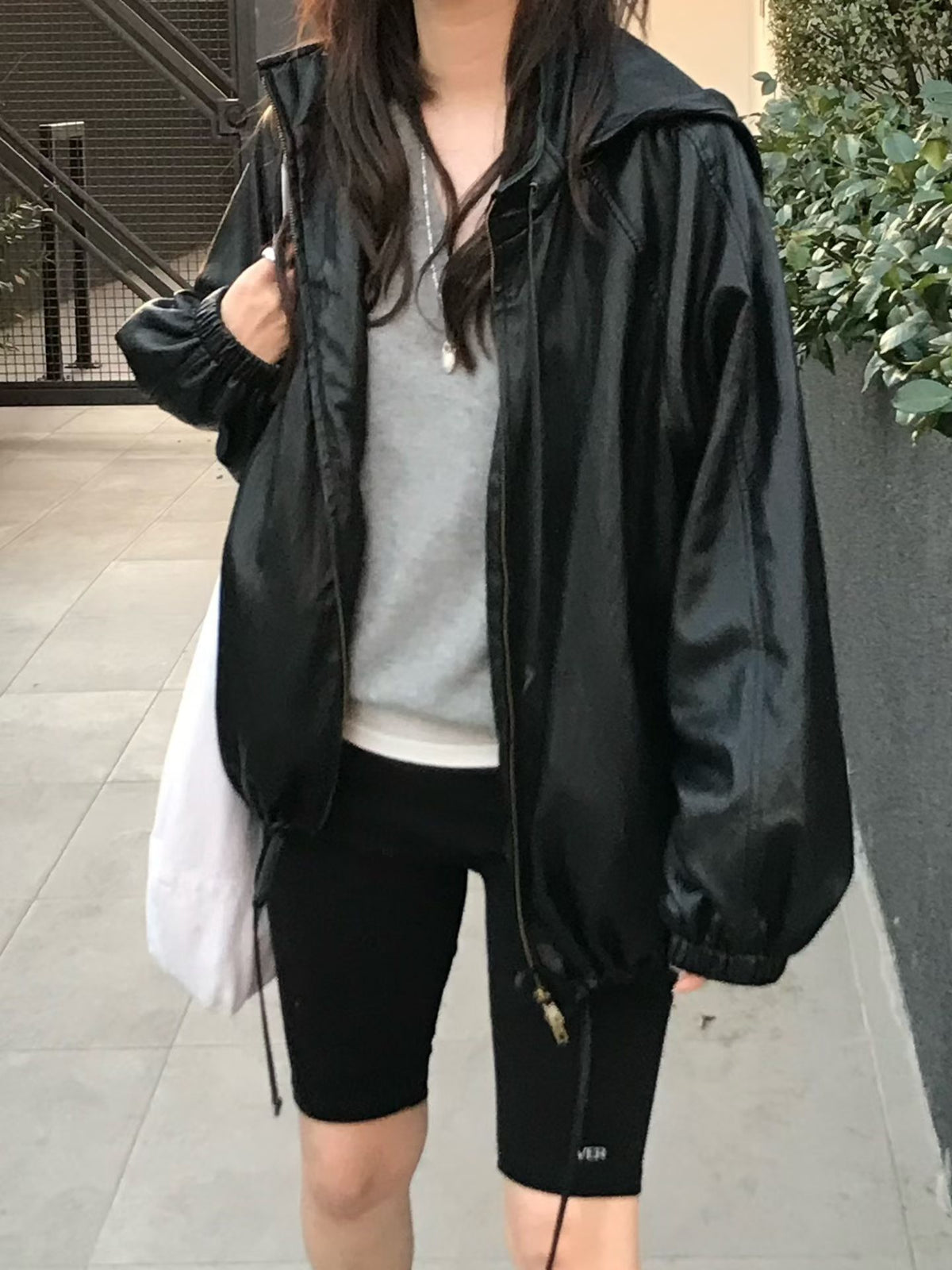 Korean Vintage Hooded Faux Leather Jacket (Instock)
