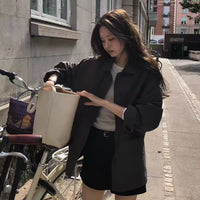 Korean APM Collection Ounce Lightweight Cotton Oversized Jacket – Mocha Brown (Instock)