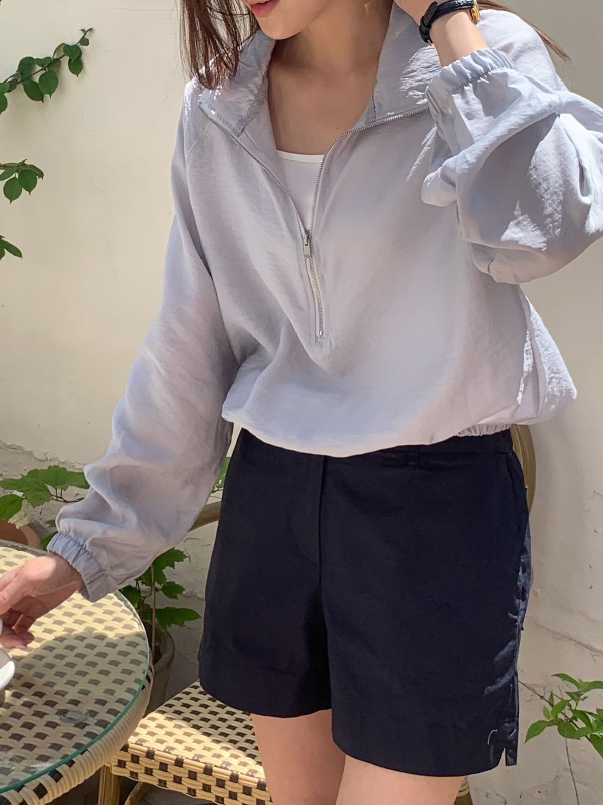 Korean APM Collection Half Zip Up Top-2 Colors (Instock)
